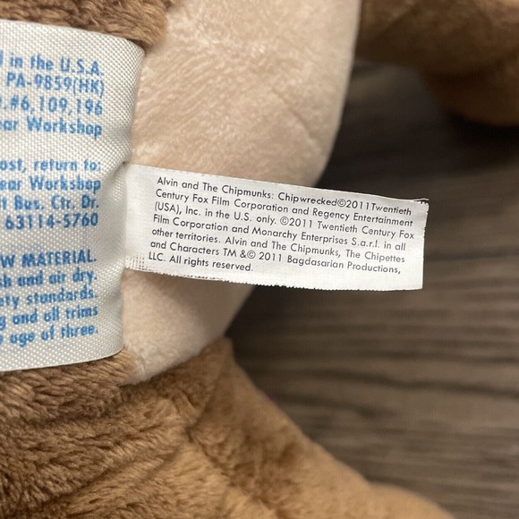 Build-A-Bear Alvin And The Chipmunks ALVIN HAWAIIAN SHIRT Plush Soft Toy (2011) - Picture 7 of 9